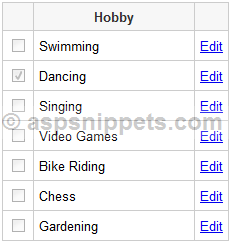 How to use and get value of CheckBoxField in GridView with example in ASP.Net