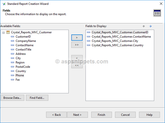 Populate (Bind) Crystal Report using Entity Framework DataSource in ASP.Net MVC