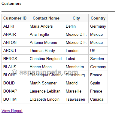 Implementing RDLC Reports in ASP.Net MVC