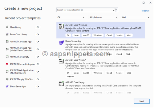 3 tier architecture in asp net core