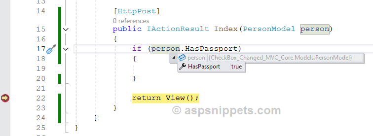 CheckBox Check Changed event in ASP.Net Core