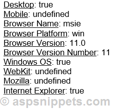Detect Browser Name, Version, Platform, OS, Mobile or Desktop in JavaScript using jQuery