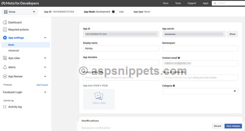 Create a Facebook application to get an AppID for your Website or Blog