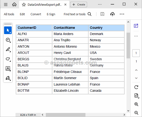 Export DataGridView to Password Protected ( Secured ) PDF using iTextSharp in C# and VB.Net