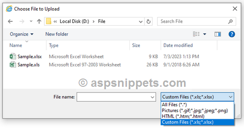 input type file accept excel files