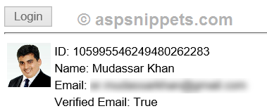 Login with Google in ASP.Net