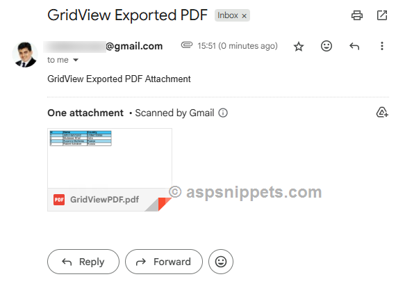 Export GridView to PDF and send PDF File as email attachment in ASP.Net