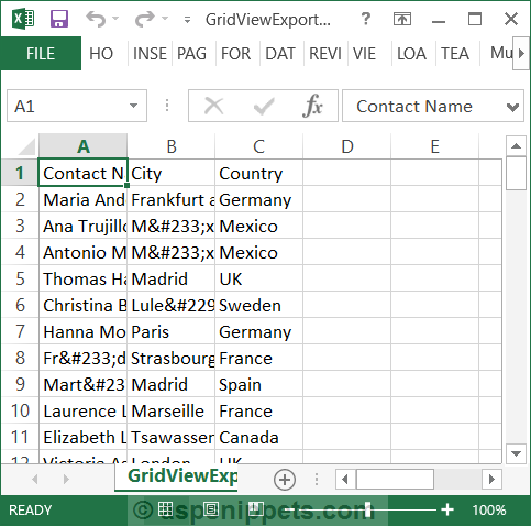 Export GridView To Word Excel PDF CSV Formats in ASP.Net