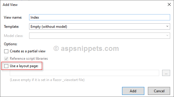 ASP.Net MVC Hello World Tutorial with Sample Program example