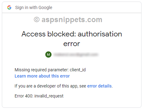 Login with Google in ASP.Net