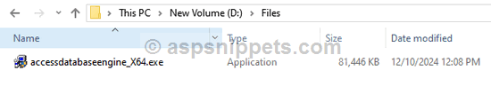 Download Microsoft.ACE.OLEDB.12.0 provider for 32bit and 64bit