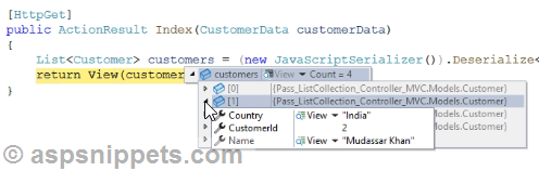 Pass (Send) Generic List collection from one Controller to Another in ASP.Net MVC