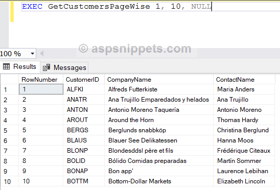 Paging in SQL Server Stored Procedure with Total Row Count