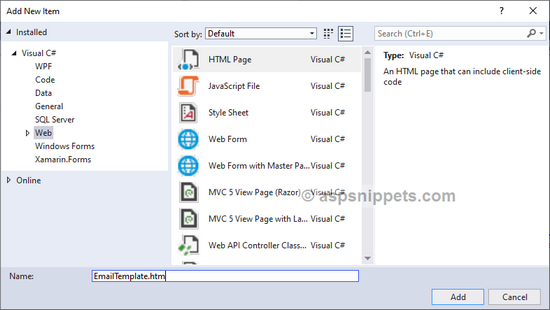 Create and send HTML Formatted Emails in ASP.Net using C# and VB.Net