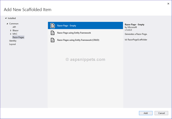 Net Core 10: ASP.Net Razor Pages Hello World Tutorial
