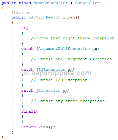 Exception Handling in ASP.Net Core