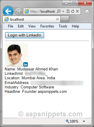 LinkedIn Authentication MVC: Login with LinkedIn account in ASP.Net MVC