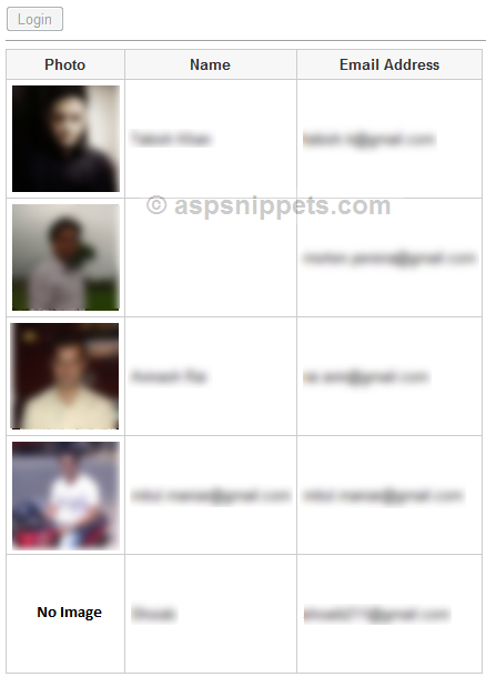 Import Contacts from Google Gmail Account in ASP.Net using C# and VB.Net