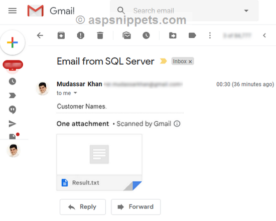 SQL Server: Send email with query results as attachment