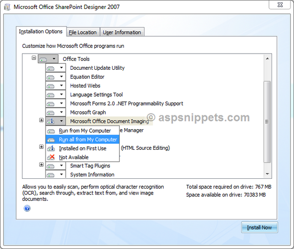 Download and install the Microsoft Office Document Imaging (MODI) Library