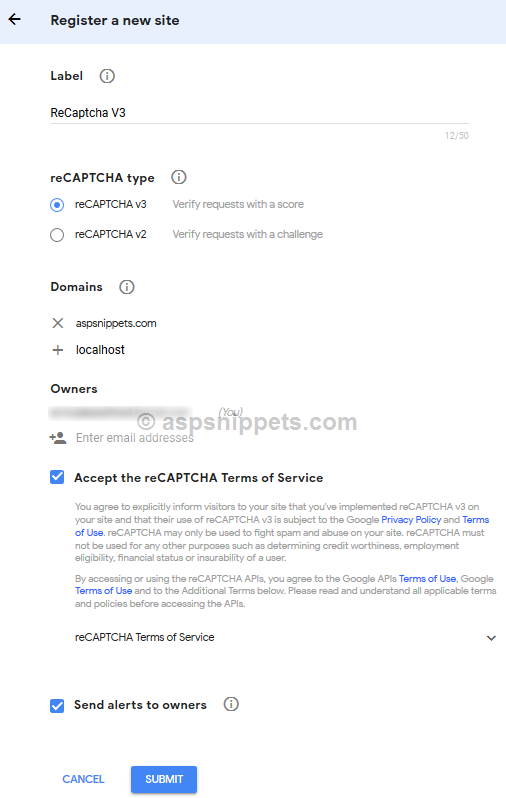 Get Google reCAPTCHA Site Key (Public Key) and Secret Key (Private Key)
