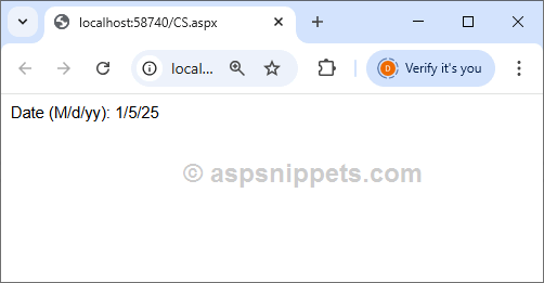 Display Date in d/M/yy format in ASP.Net