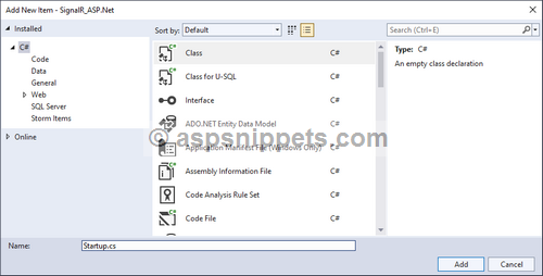 Step by Step SignalR application in ASP.Net