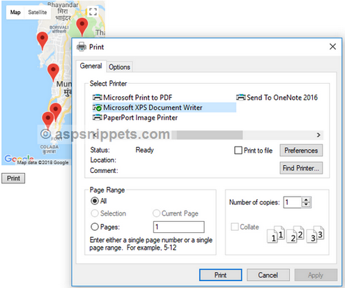 Google Maps API V3: Print Google Maps with Markers using JavaScript