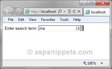 Display Loading Animated GIF Image (Progress Indicator) in jQuery AutoComplete Textbox