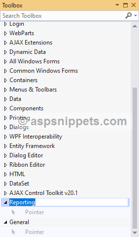 Add ReportViewer control to Visual Studio 2019 Toolbox