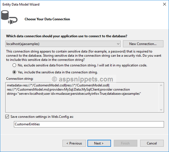 Connect and Configure Entity Framework to MySQL database in ASP.Net MVC