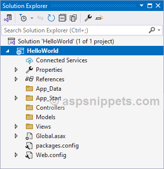 ASP.Net MVC Hello World Tutorial with Sample Program example