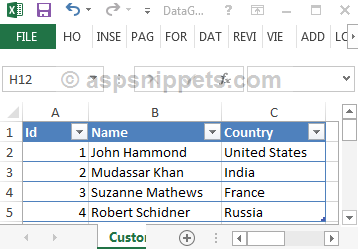 ASP.Net Core: Read (Import) Excel file in ASP.Net Core MVC