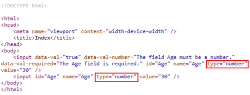 Html.TextBox and Html.TextBoxFor set type=number in ASP.Net MVC
