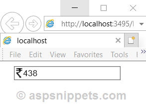 Display Rupee Symbol in TextBox and SPAN in HTML