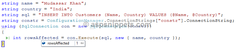 Difference between Dapper ExecuteReader ExecuteScalar and Execute
