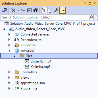 ASP.Net Core: Play Audio Video files from Server Folder (Directory)