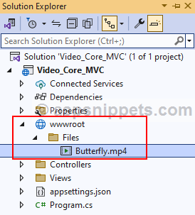 Play Video file in ASP.Net Core