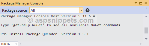 Install QRCoder library using Nuget
