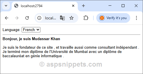 Automatically detect Browser Language and Culture in ASP.Net using C# and VB.Net