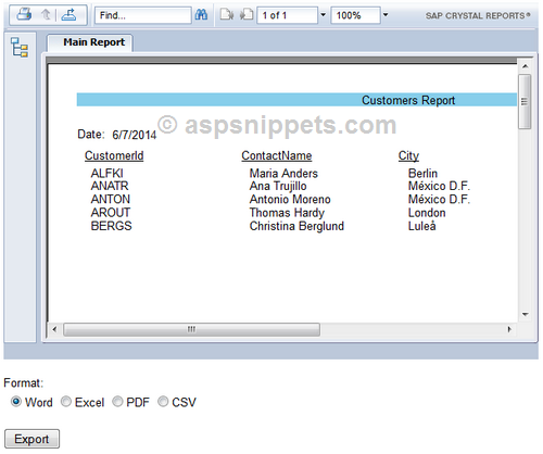 Export Crystal Report to PDF programmatically in ASP.Net