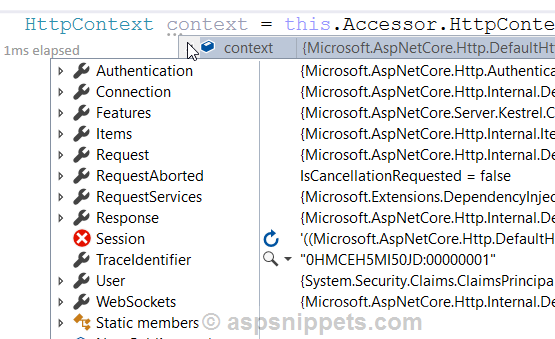 Using HttpContext in ASP.Net Core Razor Pages