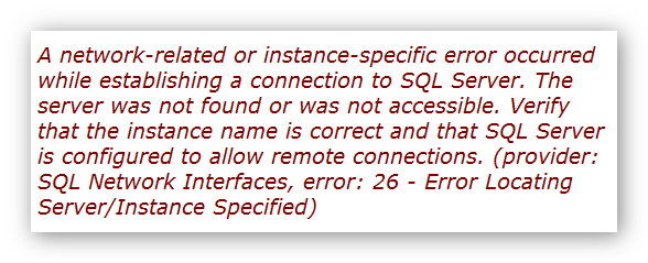SQL Server exception message