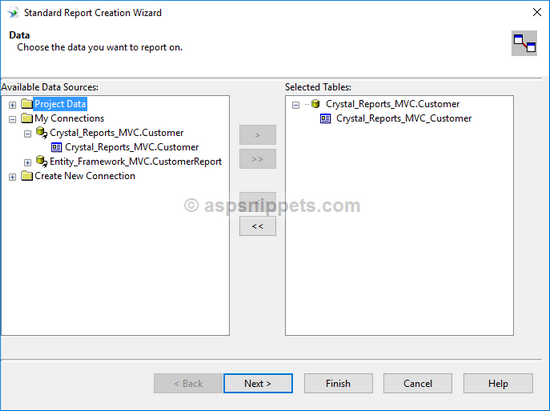 Populate (Bind) Crystal Report using Entity Framework DataSource in ASP.Net MVC