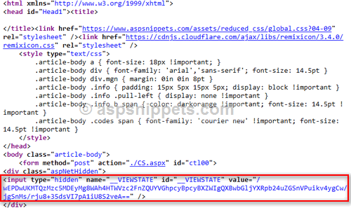 What is ViewState in ASP.Net