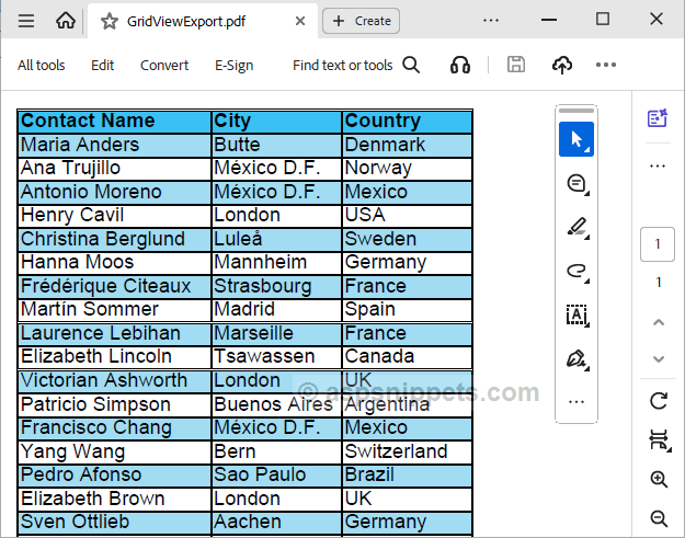 Export Paging enabled Gridview to PDF with Formatting using iTextSharp in ASP.Net