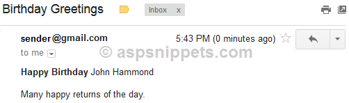 Automatically send Birthday email using C# and VB.Net