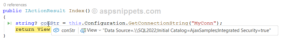 .Net Core 10: Read Connection String from AppSettings.json file