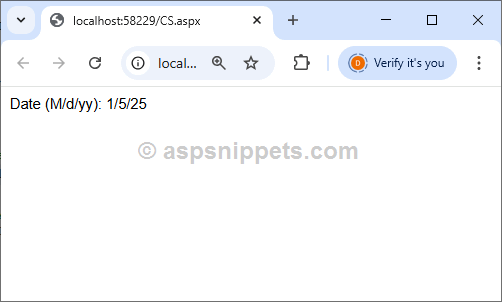 Display Date in M/d/yy format in ASP.Net