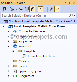 ASP.Net Core Razor Pages: Send Email with HTML Templates using MailKit